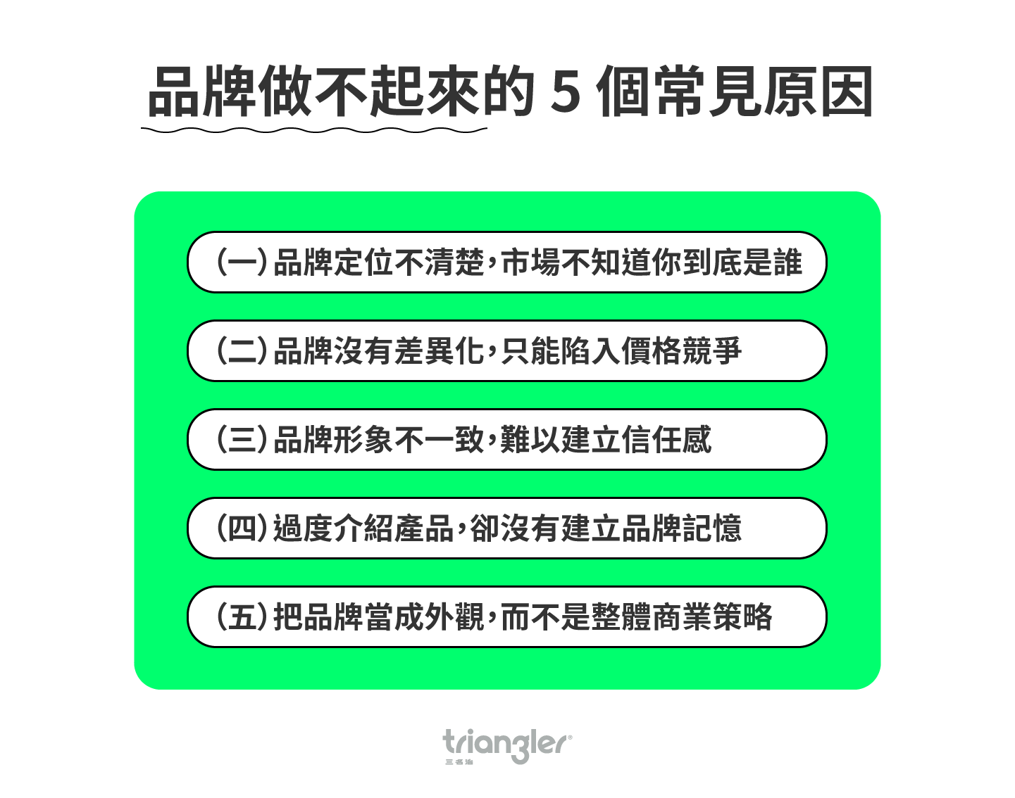 品牌做不起來的 5 個常見原因